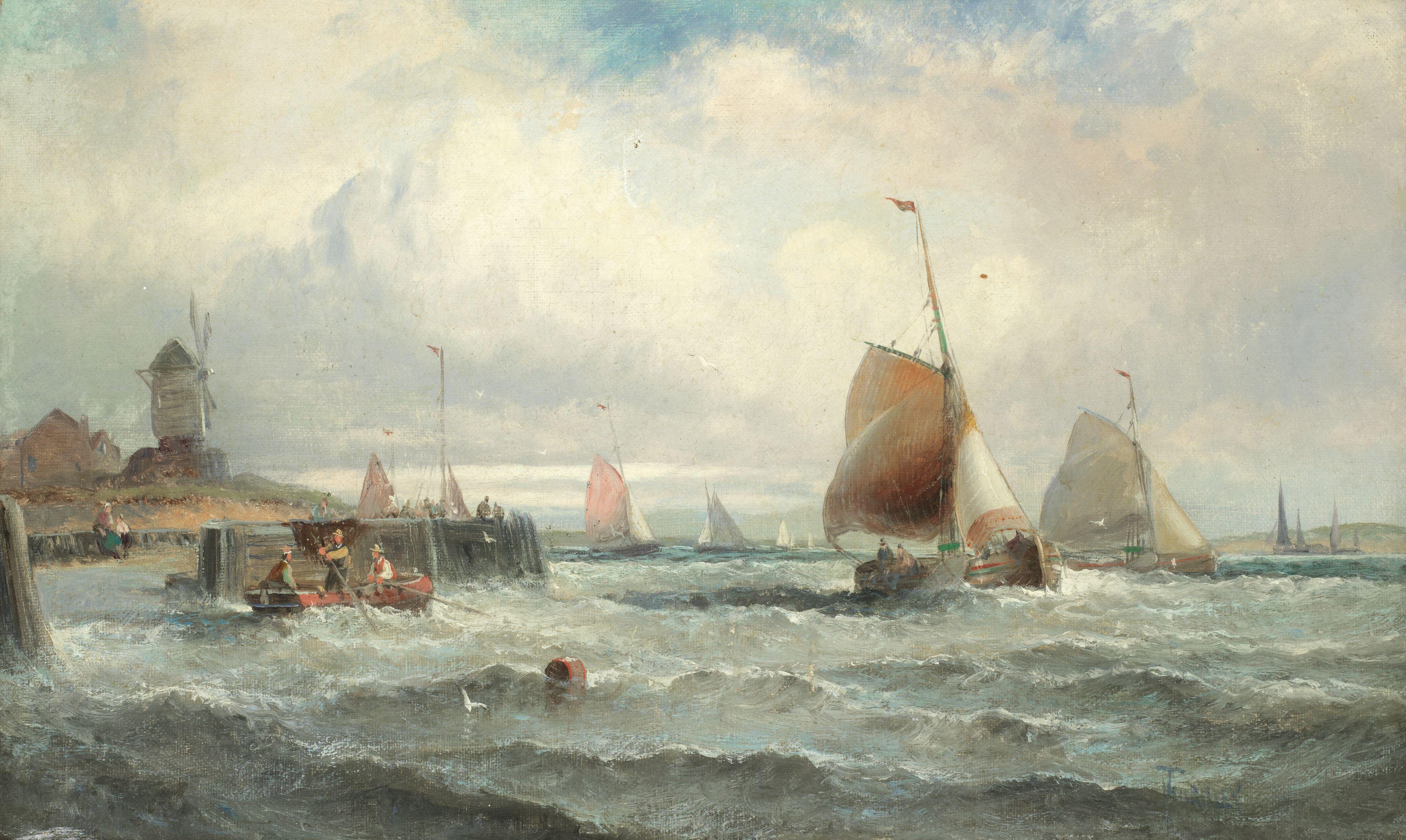 William Thornley - Dutch Boats in the Medway