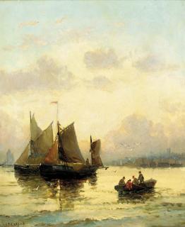 William Thornley - Fishing Vessels In A Calm