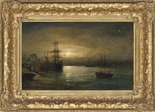 William Thornley - Harbour By Moonlight