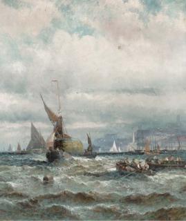 William Thornley - Haybarges and other shipping off Ramsgate