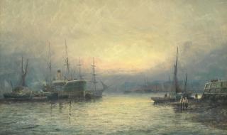 William Thornley - sunrise. The Thames Near Erith\'