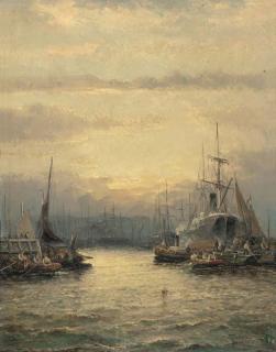 William Thornley - The Thames at Millwall
