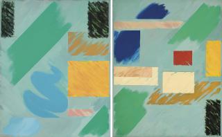 William Tillyer - Essay (centre and right panel of a triptych)
