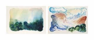 William Tillyer - Landscape with Mountains; and Untitled