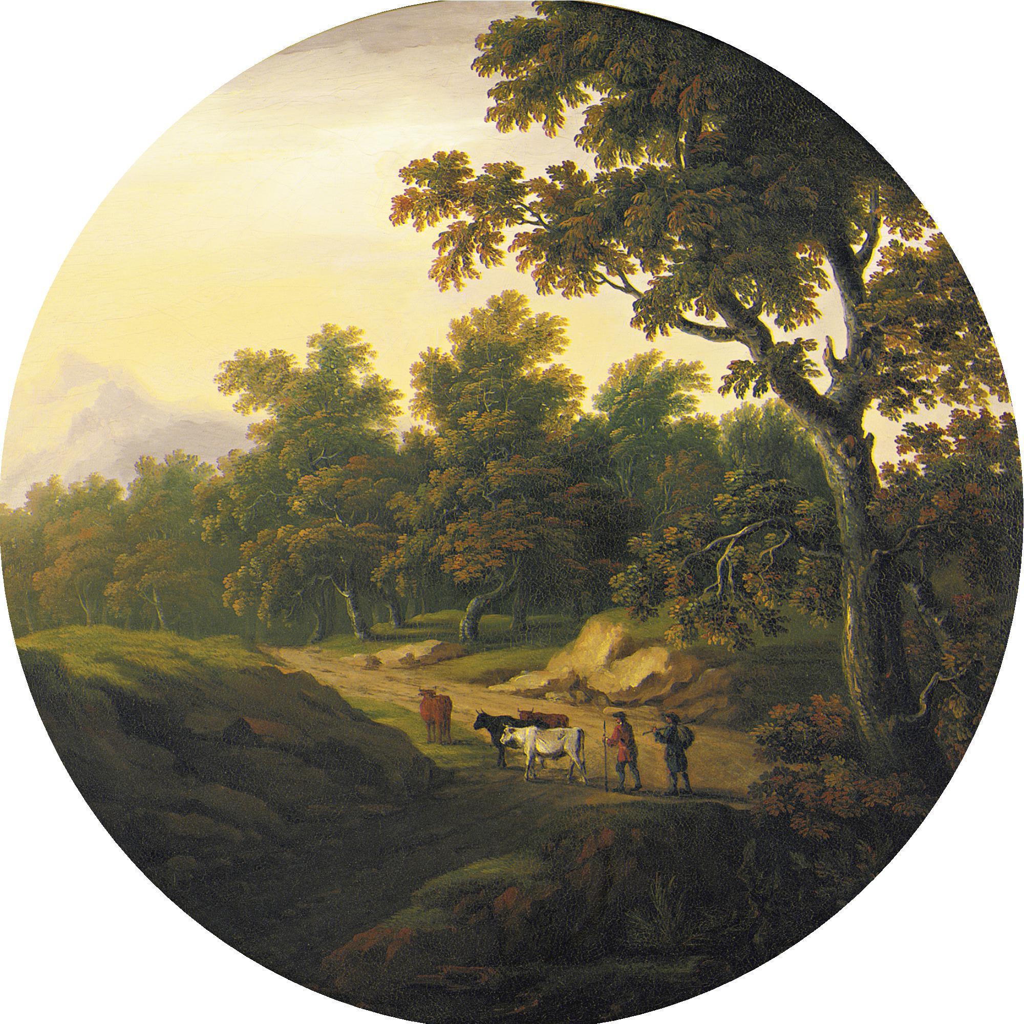 William Tomkins, A.R.A. - A Wooded Landscape With Cattle Grazing