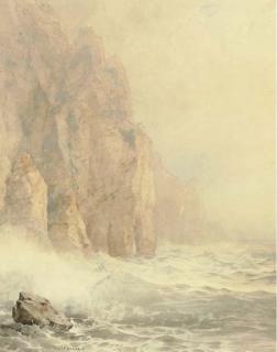 William Trost Richards - Cathedral Rocks, Achill Island, Ireland