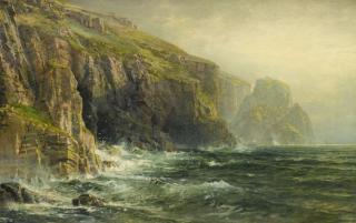 William Trost Richards - Cliffs And Waves