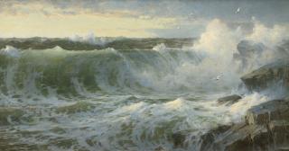 William Trost Richards - Rocky Surf Off Rhode Island