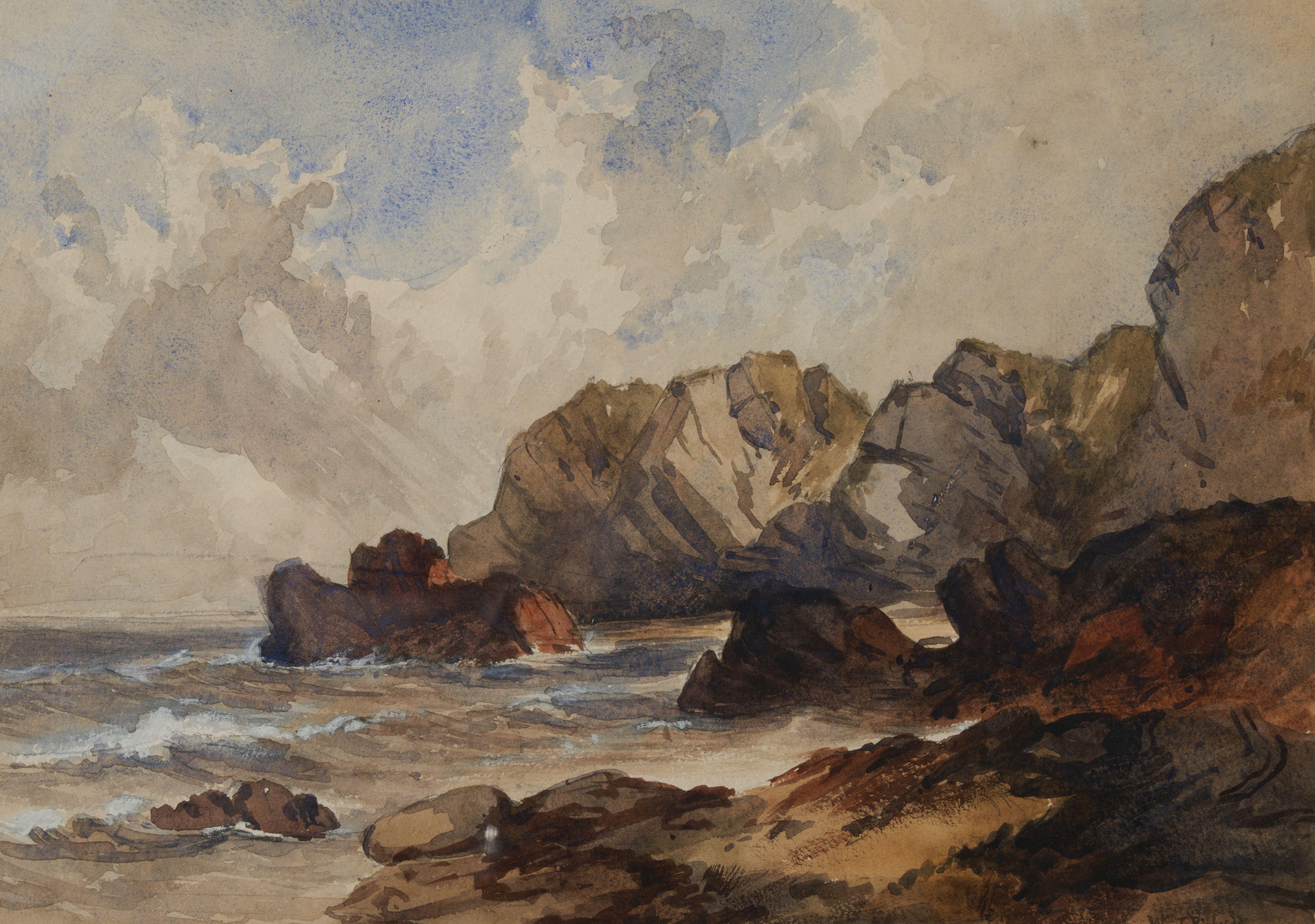 William Trost Richards - Rolling Surf and Rocky Shore