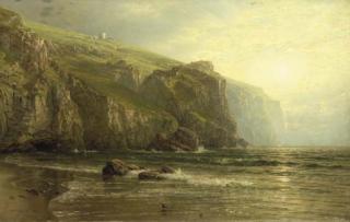 William Trost Richards - Sunset Along the Coast of Cornwall