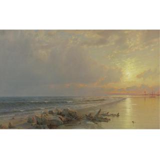 William Trost Richards - Sunset On The New Jersey Coast