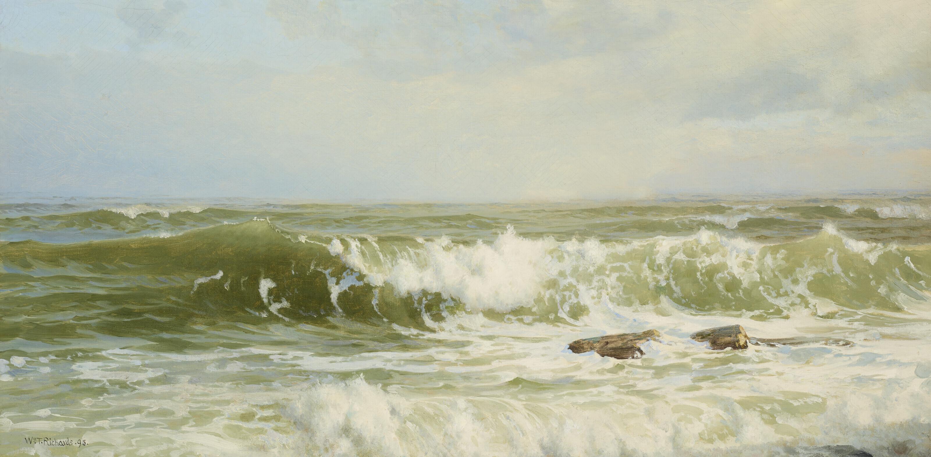 William Trost Richards - Surf and Clearing Mist, Beaver Tail, Conanicut