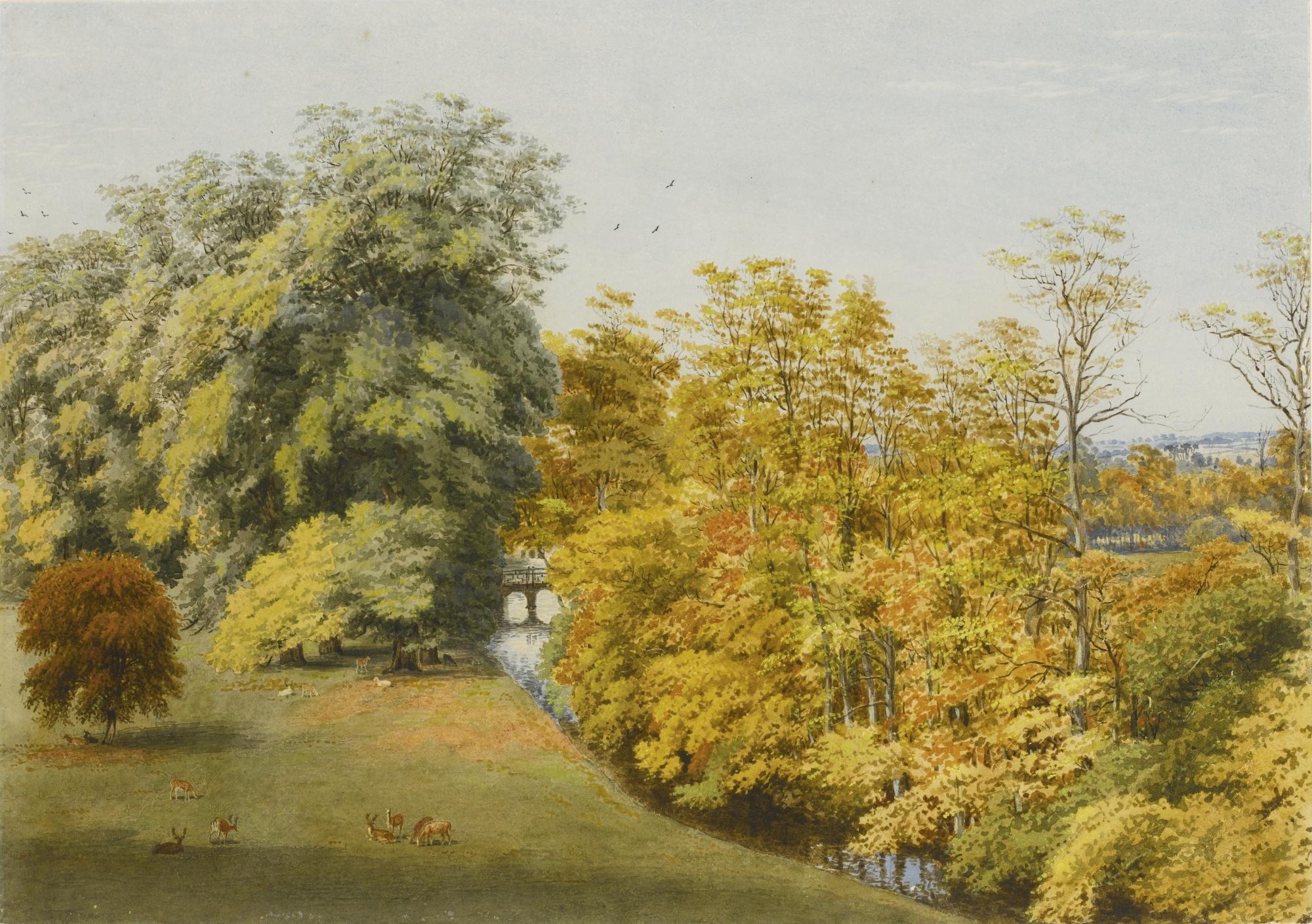 William Turner of Oxford, O.W.S. - Autumn: Addison\'S Walk, Magdalen College, Oxford