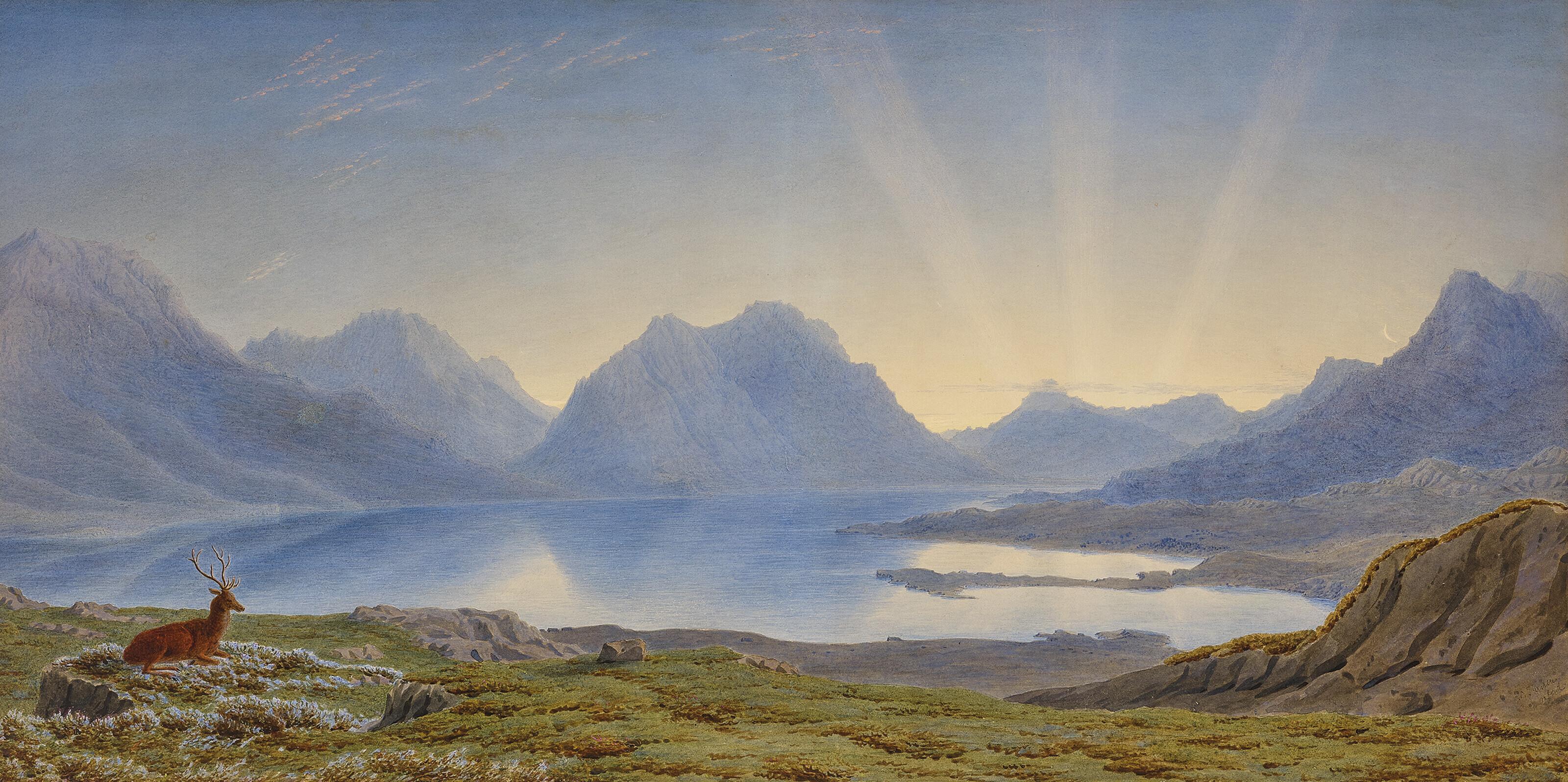 William Turner of Oxford, O.W.S. - Dawn, Loch Torridon, Western Highlands, Scotland