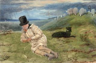 William Turner of Oxford, O.W.S. - Distracted by love, a shepherd and his flock