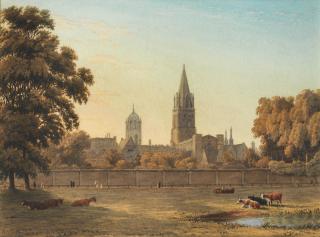William Turner Of Oxford OWS - A View Of Christ Church, Oxford From Merton Field