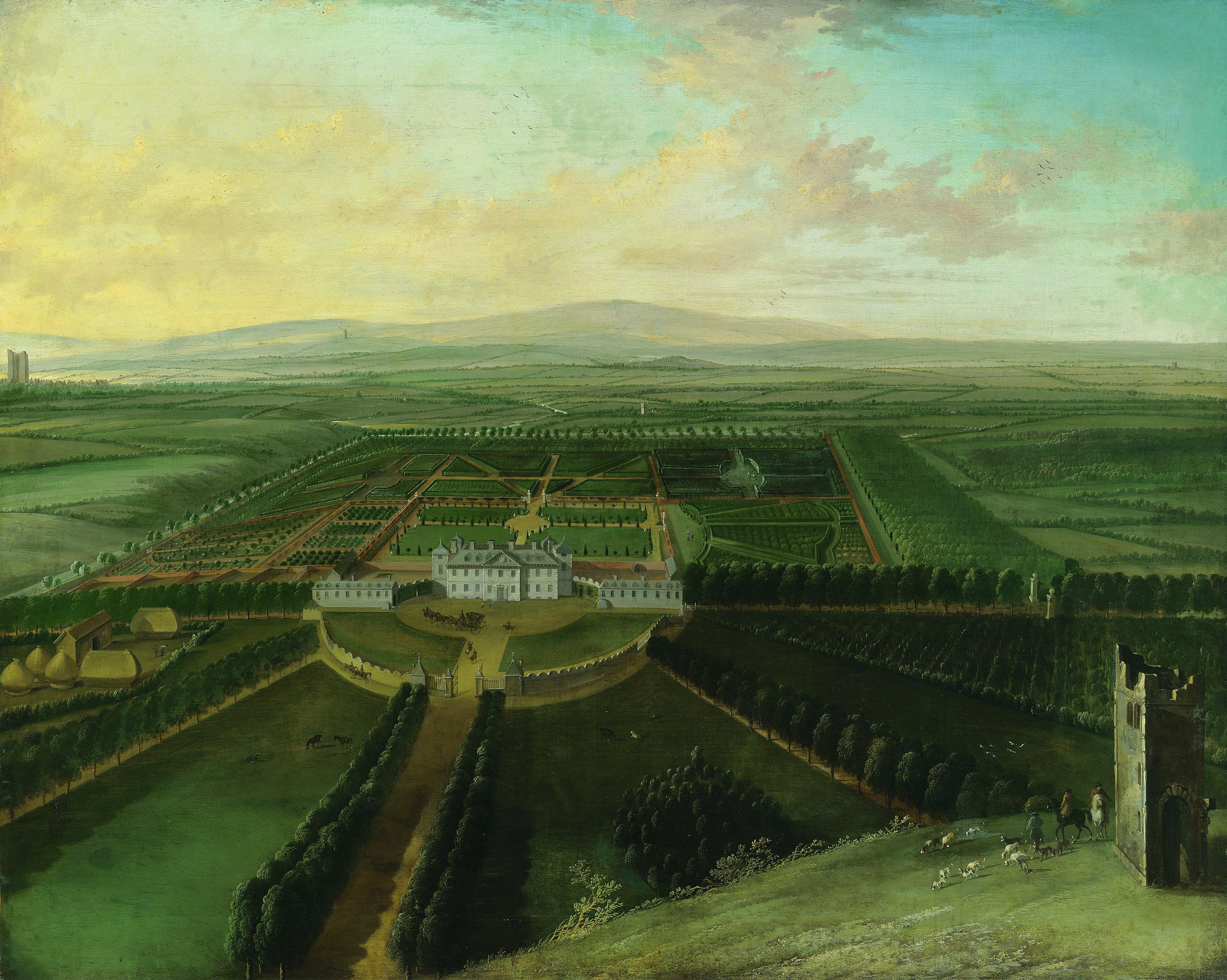 William Van Der Hagen - A Extensive View Of Carton House, County Kildare, With Maynooth In The Distance