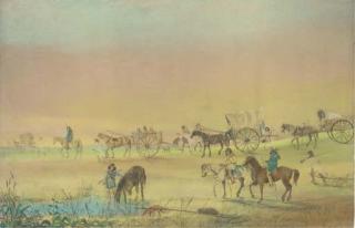 William W. Armstrong - A Wagon Train Crossing The Plains