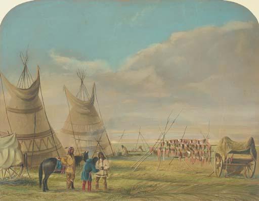 William W. Armstrong - Drying Buffalo Meat, White Horse Plains