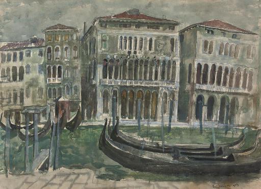 William W. Wilson, R.S.A, R.S.W. - Gondolas, Venice
