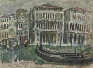 William W. Wilson, R.S.A, R.S.W. - Gondolas, Venice