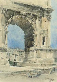 William Walcot, A.R.A. - View of the Arch of Titus, Rome (illustrated); and View of Château Saint-Malo, France
