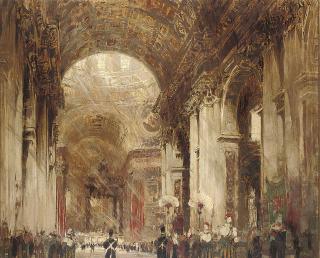 William Walcot, R.B.A., R.E. - The interior of St. Peter\'s, Rome