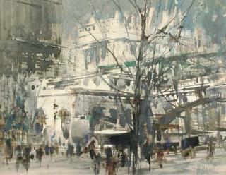 William Walcot, R.B.A. - On The Embankment, Near Charing Cross