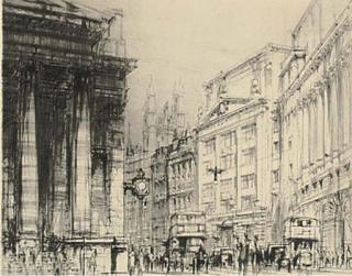 William Walcot - Cornhill and the Royal Exchange; and Portland Place, 1934