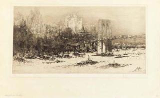 William Walcott - View of New York from Brooklyn Bridge