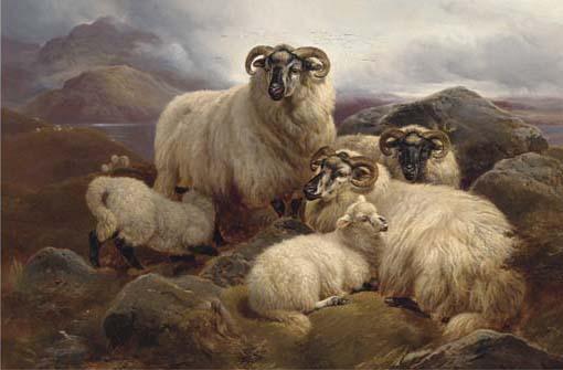 William Watson - Sheep on the Welsh hills