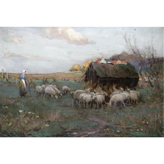 William Watt Milne - The Shepherdess; Wending Home