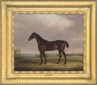 William Webb - A bay hunter in a landscape