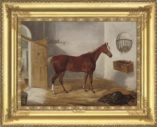 William Webb - A chestnut hunter in a stable