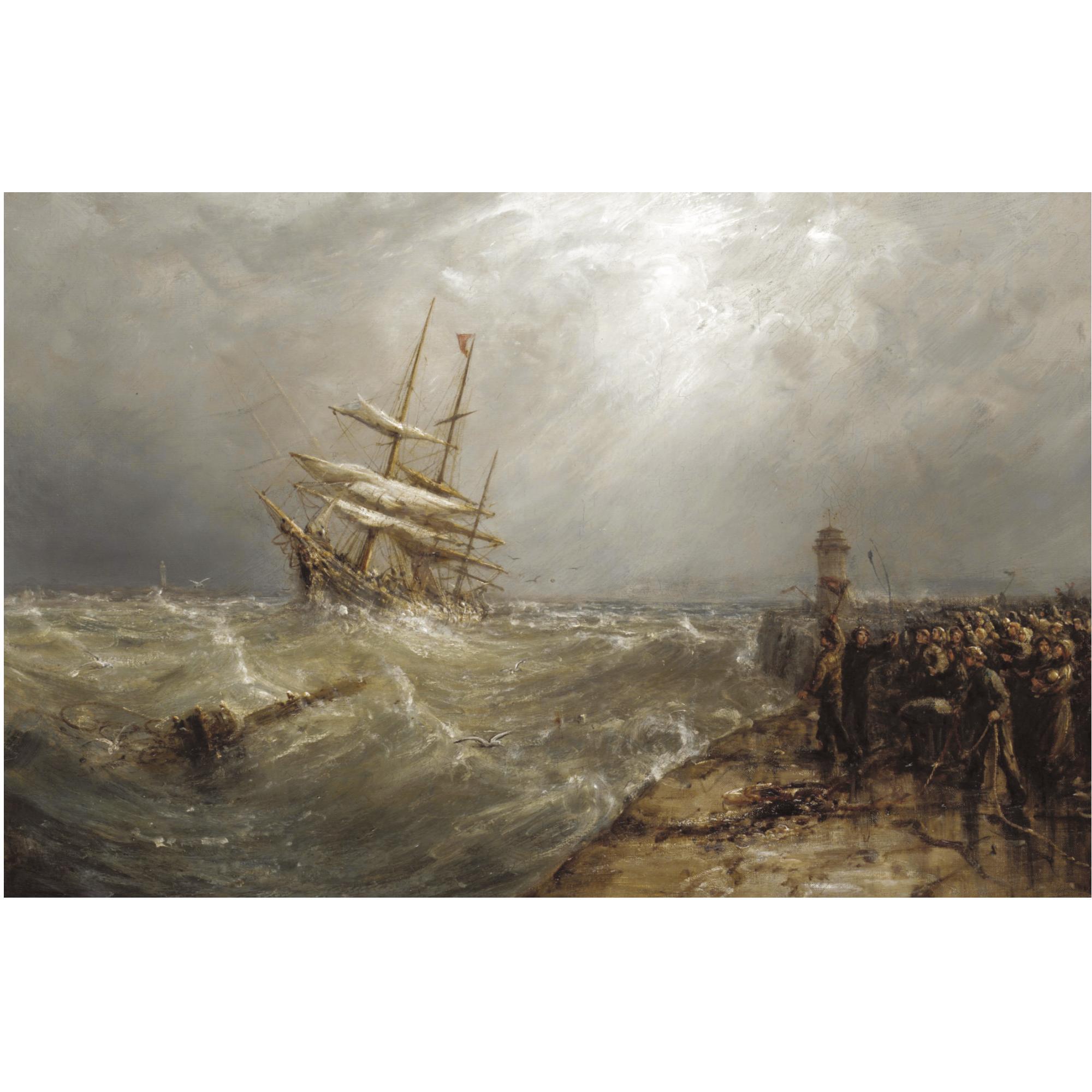 William Webb - Entering The Harbour In Stormy Weather