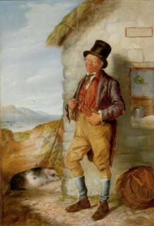 William Weekes - Farmer with pig