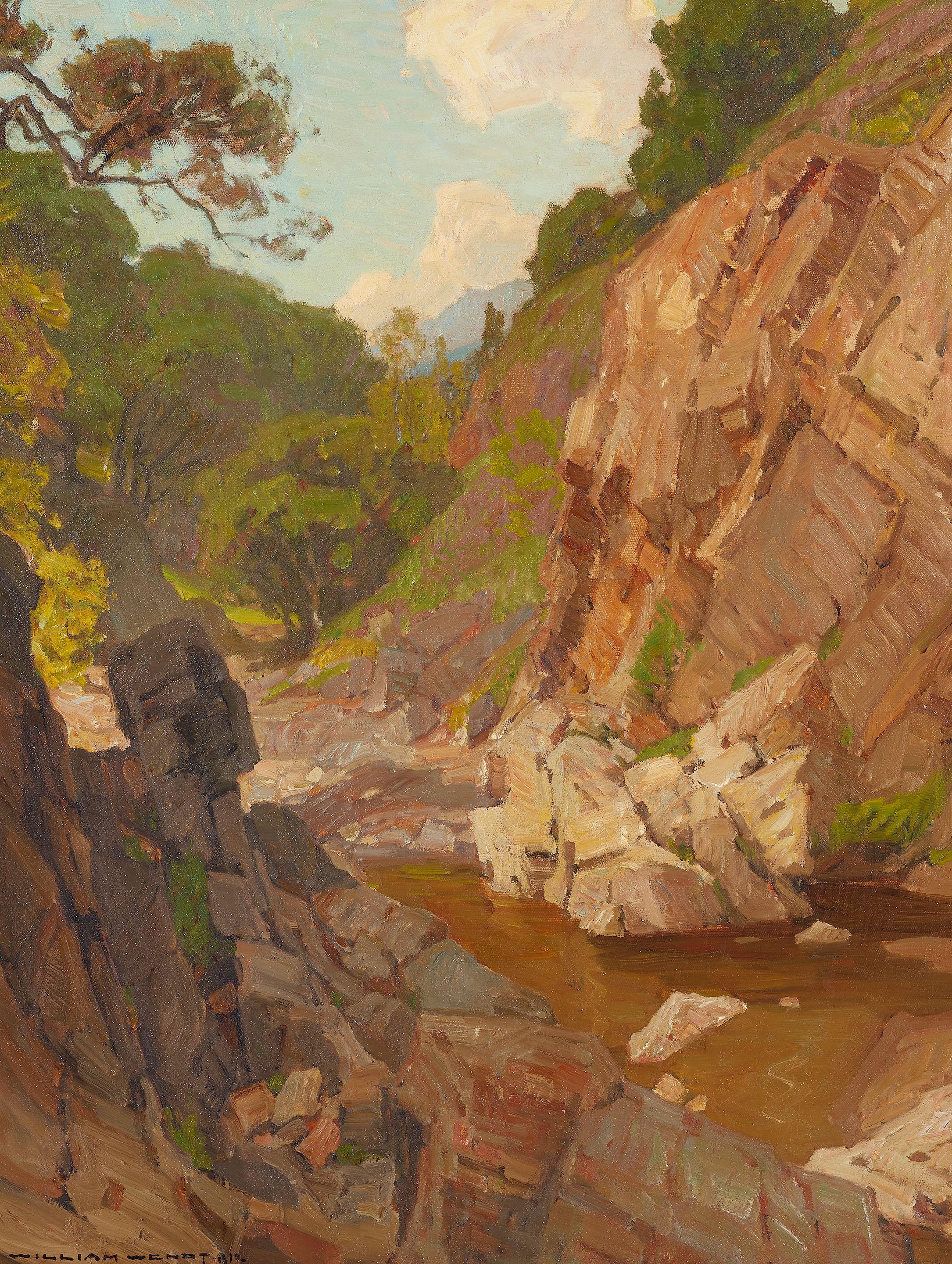 William Wendt - A Pool Beneath Canyon Walls