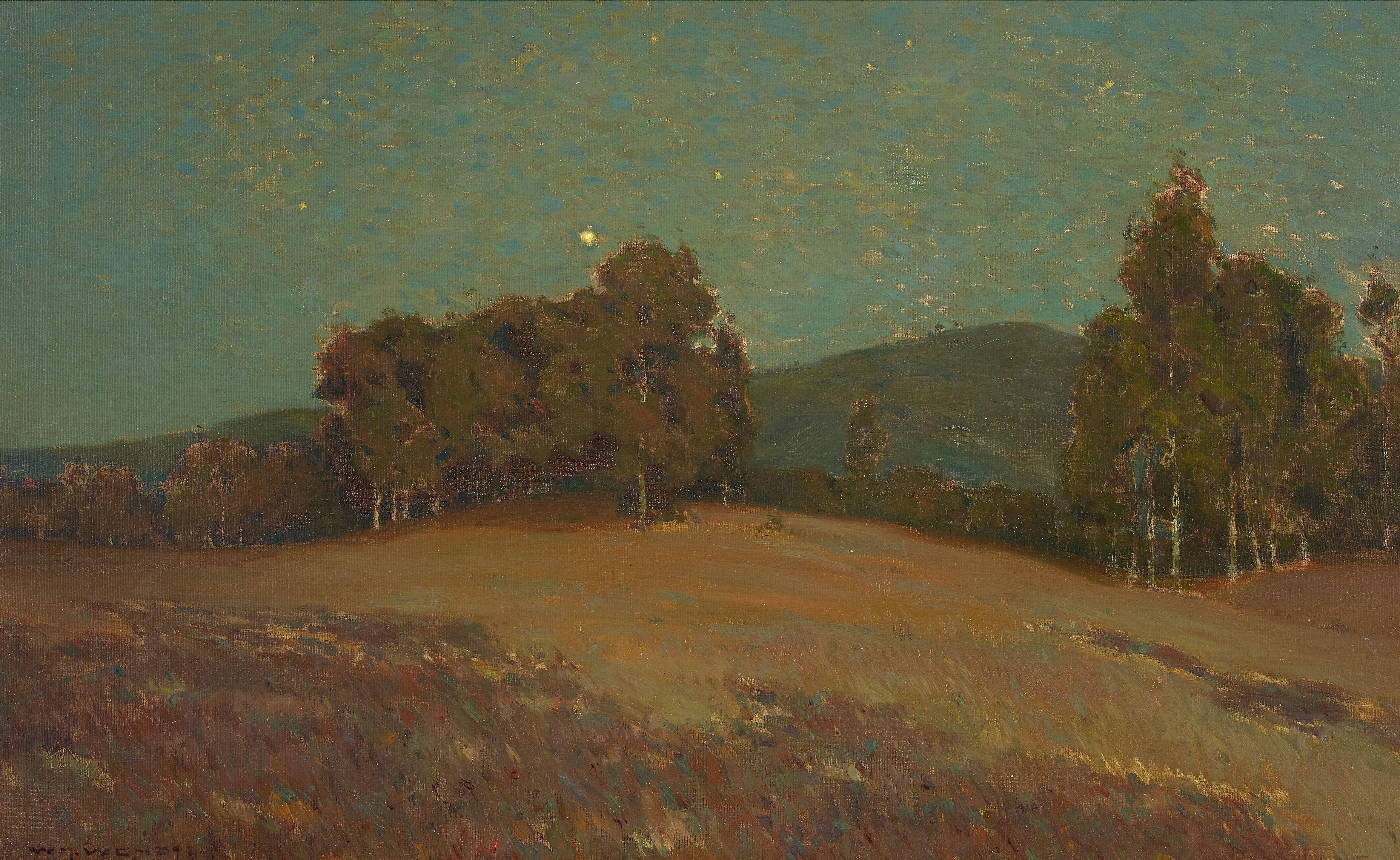 William Wendt - Night with its Shadows 20 x 32 in. framed 26 3/4 x 39 in.