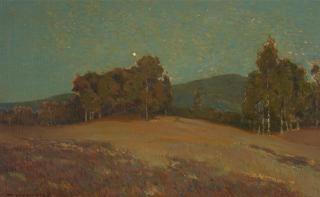 William Wendt - Night with its Shadows 20 x 32 in. framed 26 3/4 x 39 in.