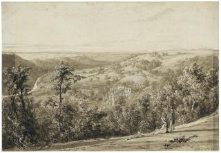 William Westall, A.R.A. - A distant view of Riveaulx Abbey, in the Rye Valley, North Yorkshire