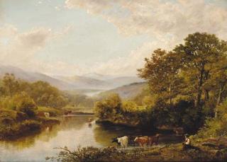 William Williams Of Plymouth - On the banks of the Teign, near Newton, Devon