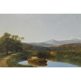 William Williams Of Plymouth - The Lock At Newton Marshes