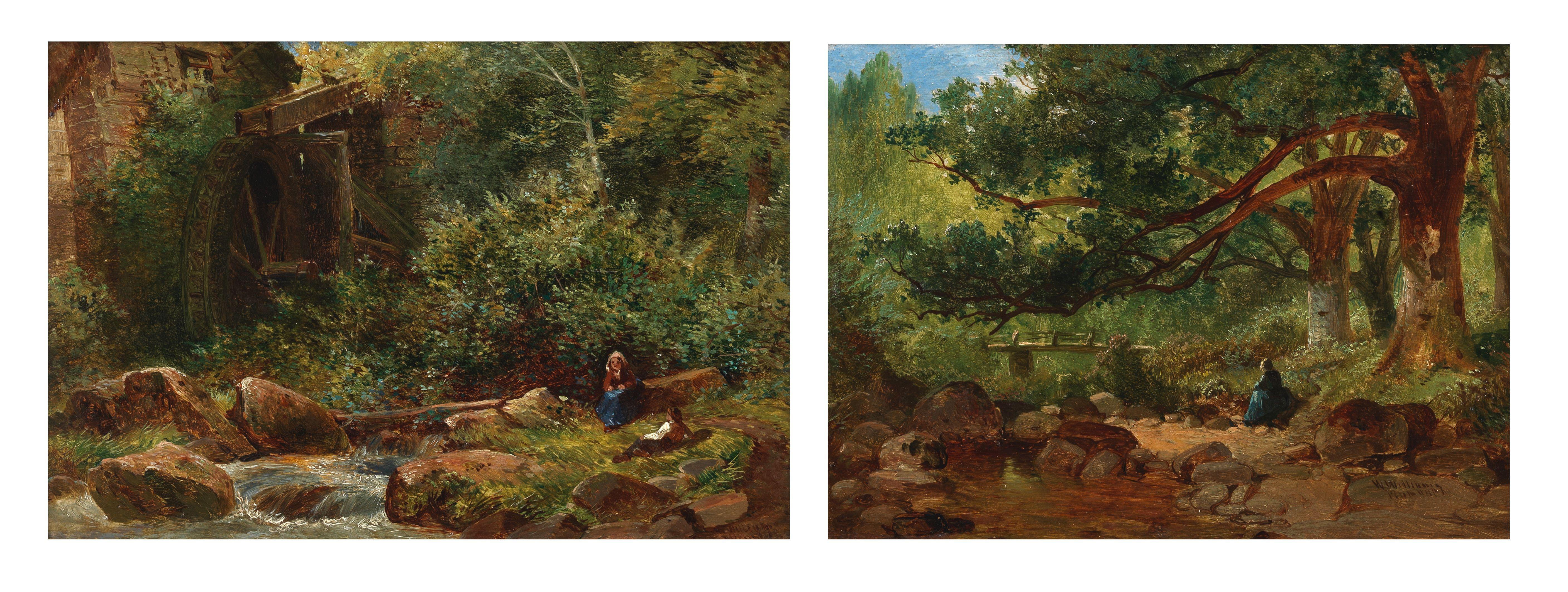 William Williams - \'Holly Street Mill, Chagford, Devon\' and \'In the wood, Chagford, Devon\', a pair