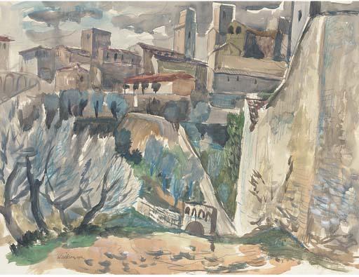 William Wilson, R.S.A., R.S.W. - Olive Trees, San Gimigano