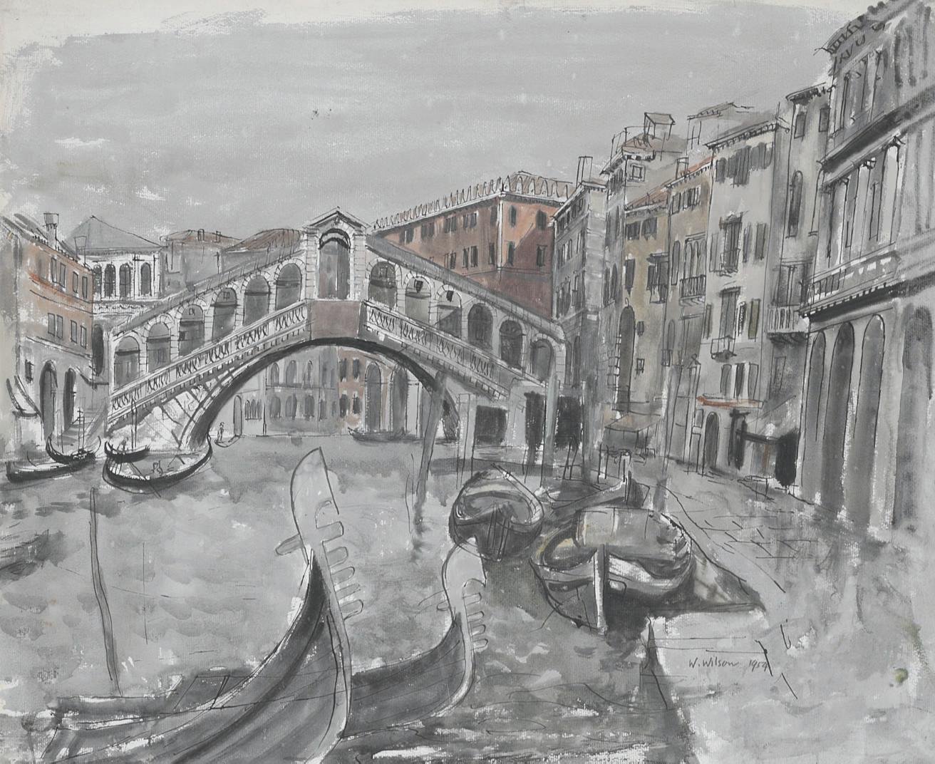 William Wilson, R.S.A. - The Rialto Bridge, Venice