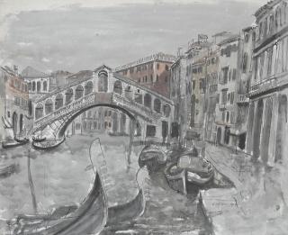 William Wilson, R.S.A. - The Rialto Bridge, Venice