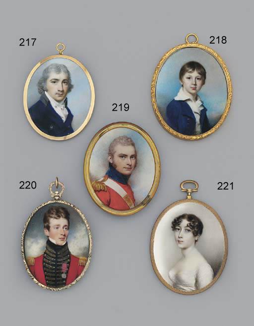 William Wood - A Young Officer, In Red Coat With Blue Collar, Gold Epaulette And White Cross-Belt With Gold Plate, Black Cravat