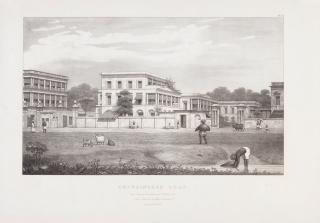 William Wood - Four views of Chowringhee Road, Calcutta, from A Series of Twenty-eight Panoramic Views of Calcutta lithographs, Published by W. Wood, [1833] (4)