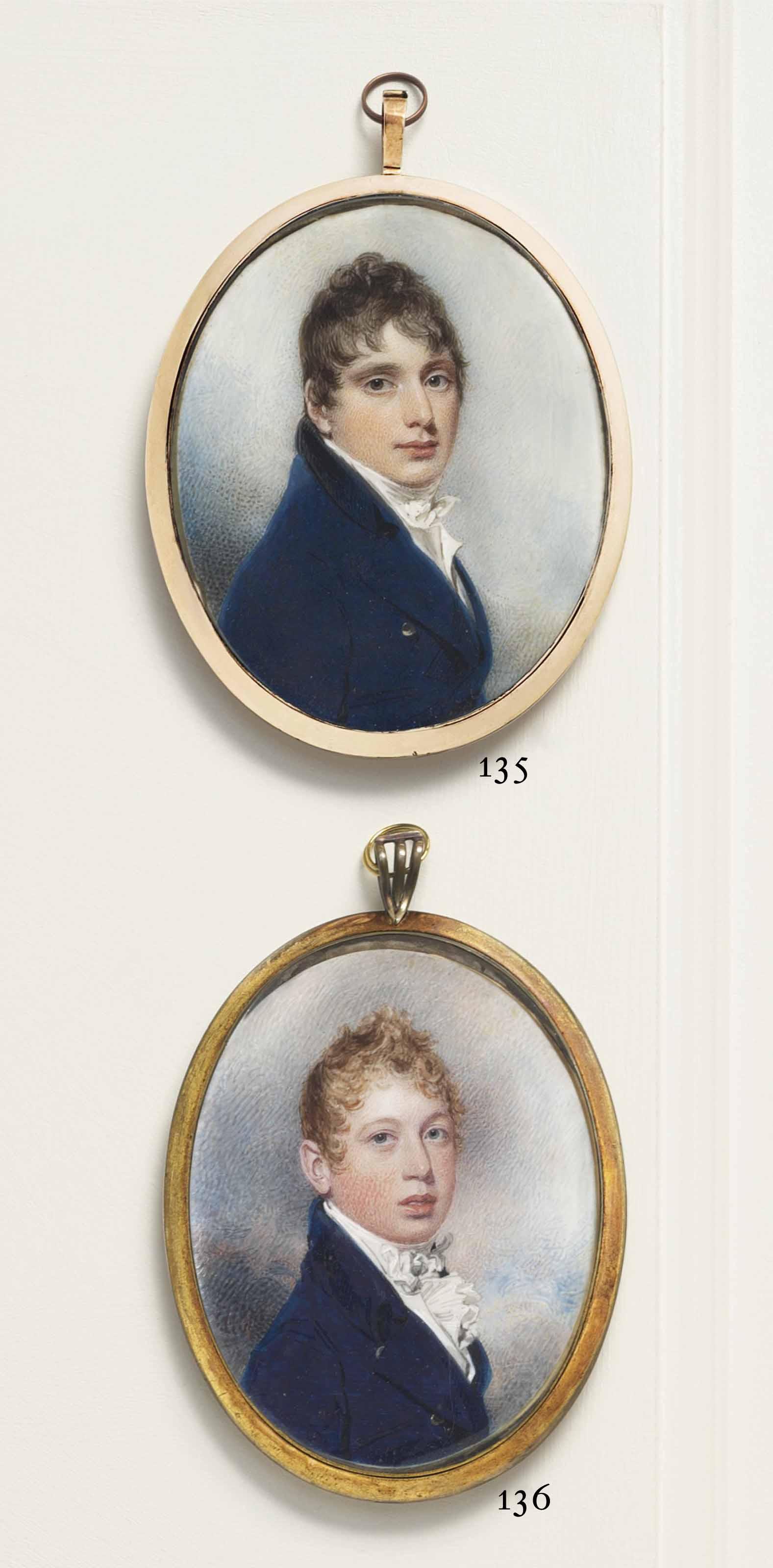 William Wood - William Duncan The Younger Of Rectalrig, In Blue Coat With Black Collar, White Waistcoat And Tied Cravat