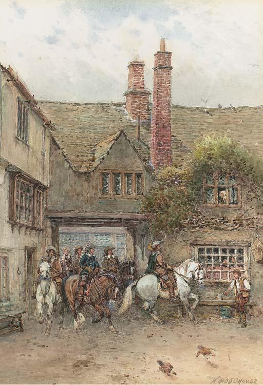 William Woodhouse - Cavaliers on horseback arriving at the inn